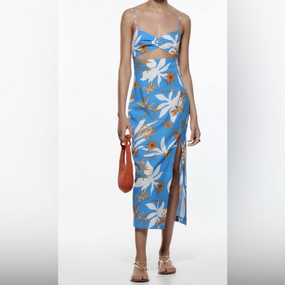 NWT Linen Blend Floral Dress